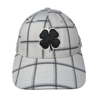 Black Clover Live Lucky Fitted Baseball Cap Gray XL Embroidered 6 Panel Checked